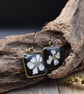 Hypoallergenic Real Hawthorn Flower Resin Earrings, Titanium Ear Hooks