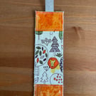 Quilt patchwork bookmark in orange