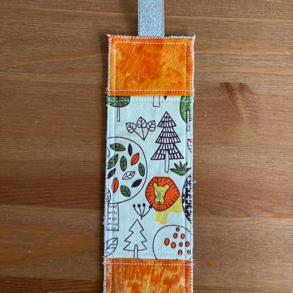 Quilt patchwork bookmark in orange