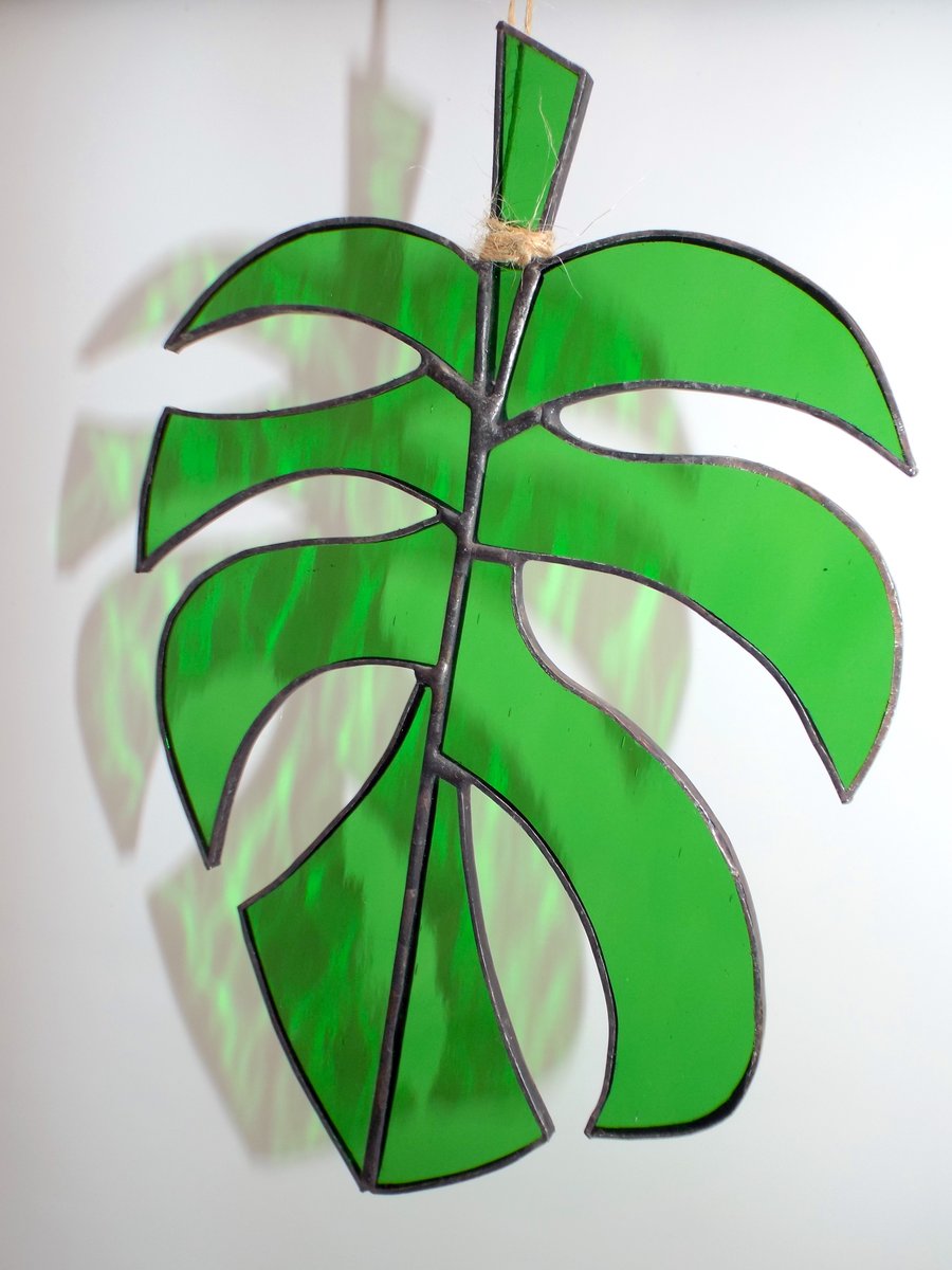 Stained Glass Cheese Plant Leaf