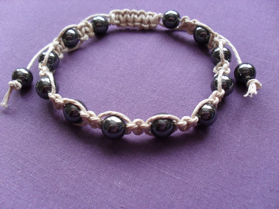 Haematite Macrame Bracelet
