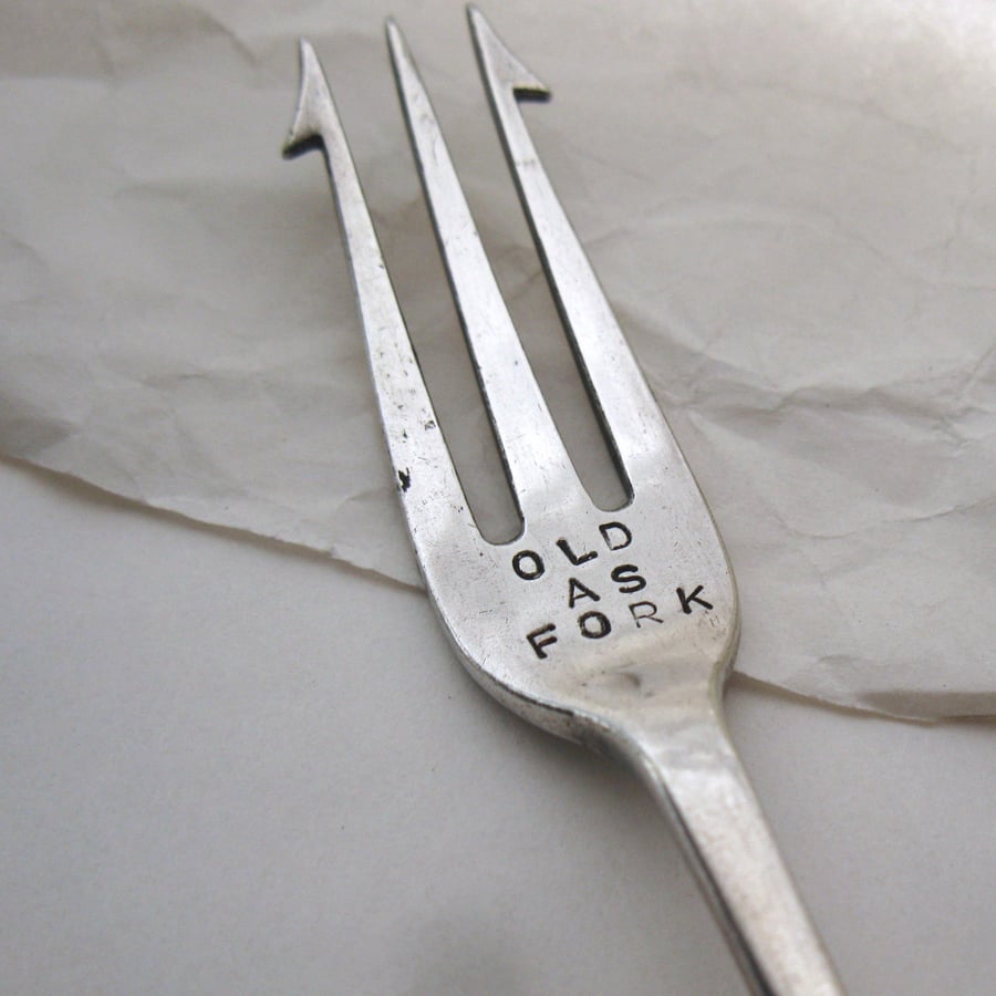 Old as fork fork, hand stamped antique pickle server