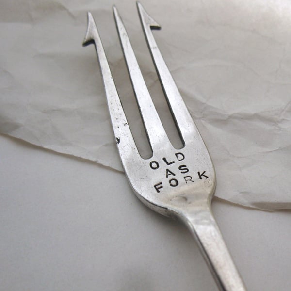Old as fork fork, hand stamped antique pickle server