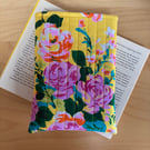 Bright Roses Fabric Quilted Book Sleeve 