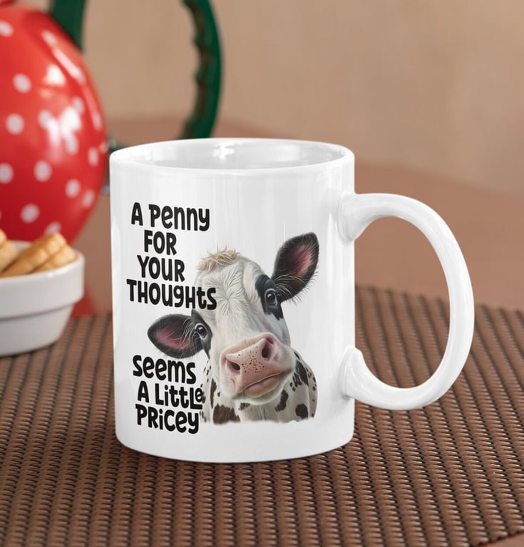 Personalised Coffee mug funny Cow printed mug great gift available in 3 sizes wi