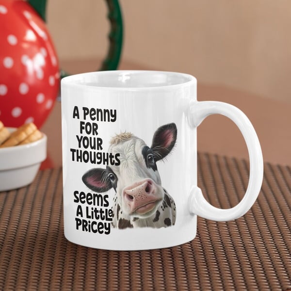 Personalised Coffee mug funny Cow printed mug great gift available in 3 sizes wi