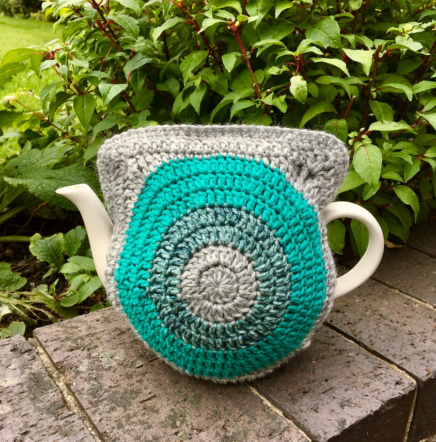 Reversible Crochet Tea Cosy, Square Double Sided Tea Cozy