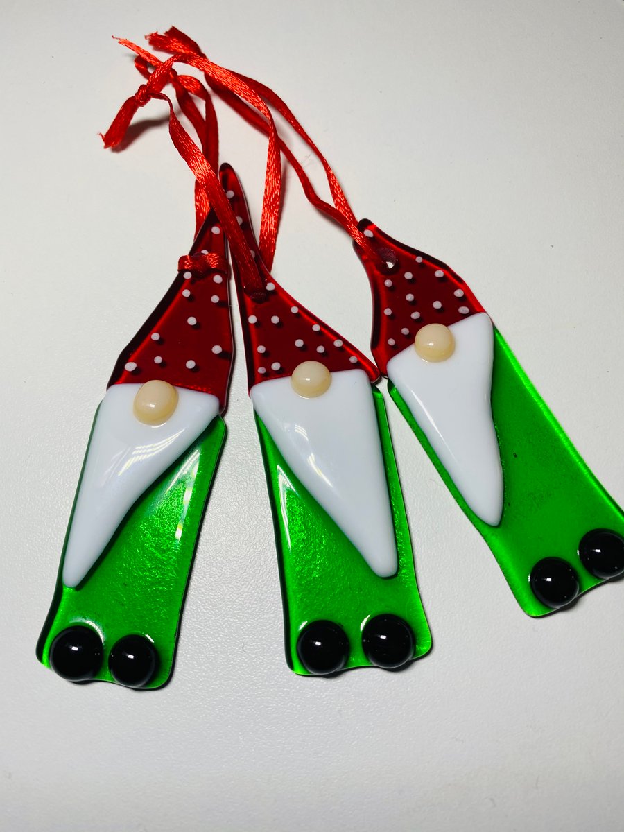 Fused glass gnomes 