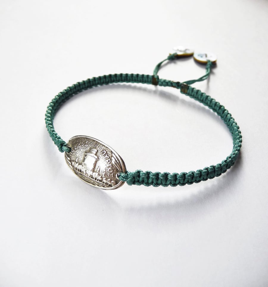Sterling silver pendant adjustable friendship bracelet