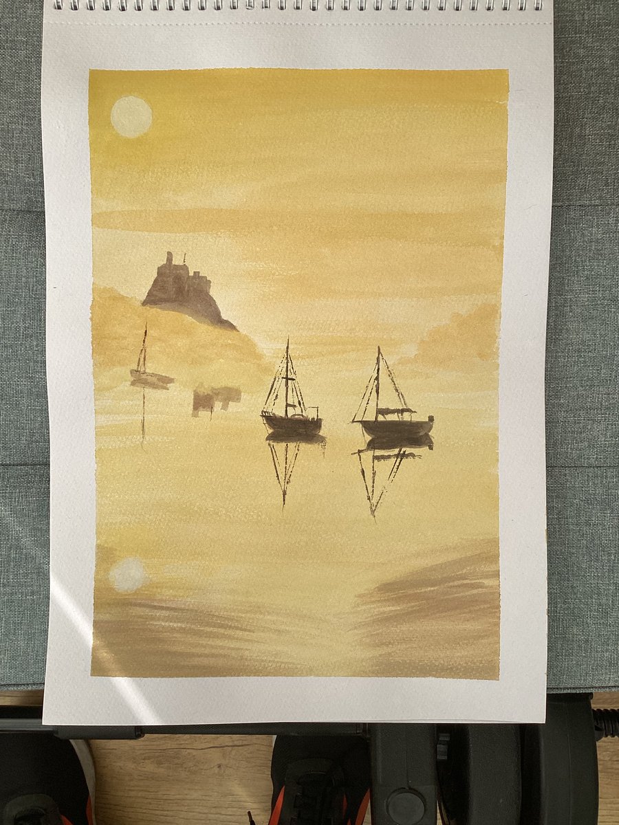 Bambroughcastle,Northumberland,watercolour painting,