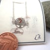 Silver tree of life with copper moon necklace, Tree and Moon pendant