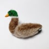 Miniature needle felted mallard brooch