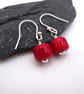 red lampwork glass earrings - Image 2
