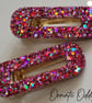 Pink, Red and Silver Sparkle Hairclips  - Image 2