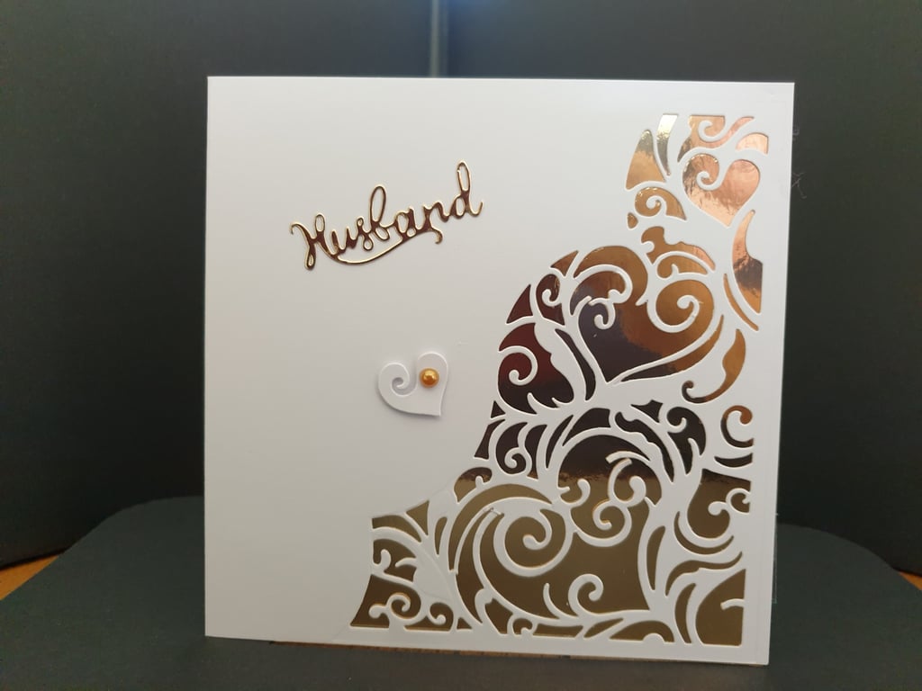 Handmade die cut card for Husband