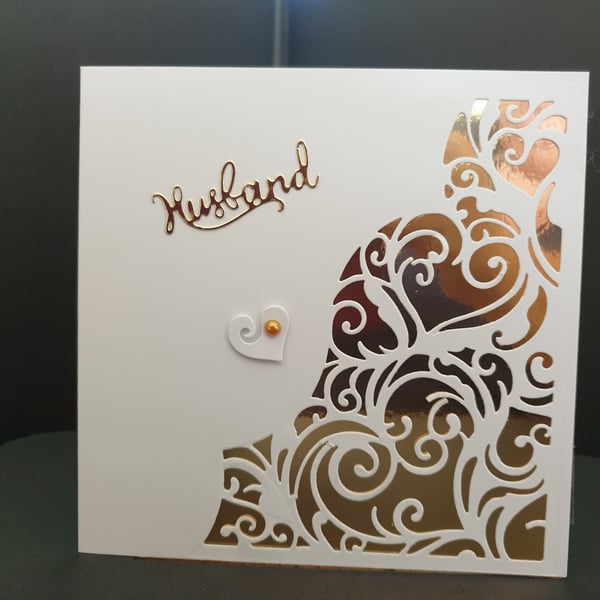 Handmade die cut card for Husband