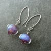 sterling silver earrings, lampwork glass