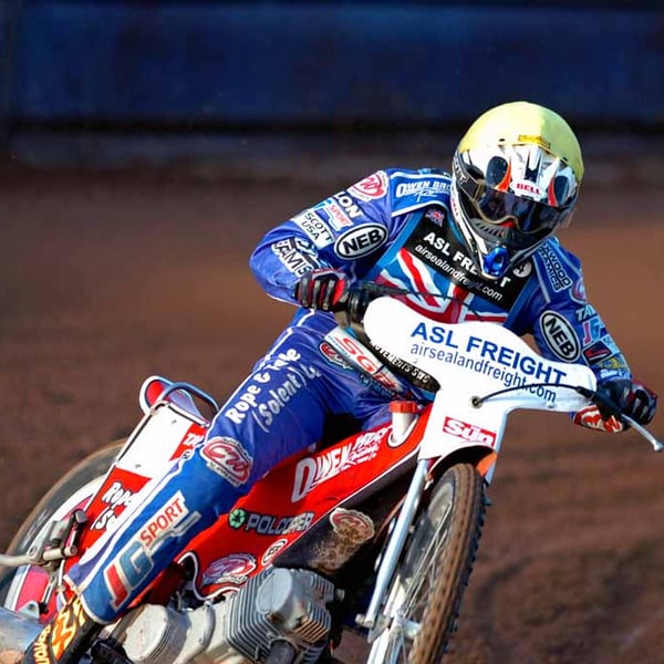 Great Britain Speedway Motorcycle Action Photograph Print