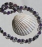 Purple Amethyst, Jasper & Black Hematite Gemstone Silver Heart Necklace