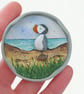 Handmade Sea Glass Puffin Fridge Magnet, Meaningful Coastal Keepsake Gift