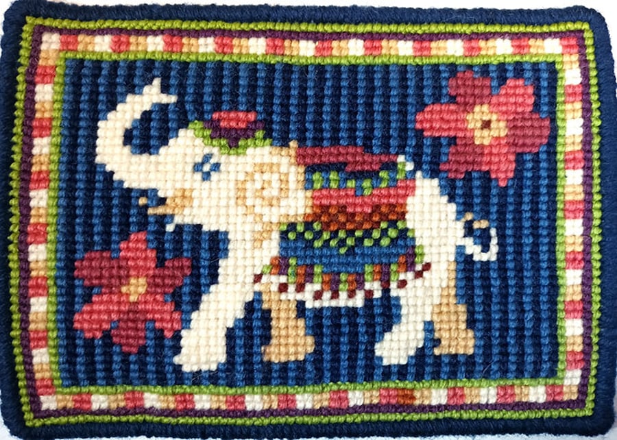 Baby Elephant Tapestry KIt, Counted Cross Stitch, Charted Needlepoint 
