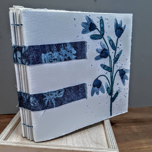 Coverless Journal Indigo Flowers