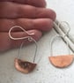 Copper and silver dangle earrings - Image 1