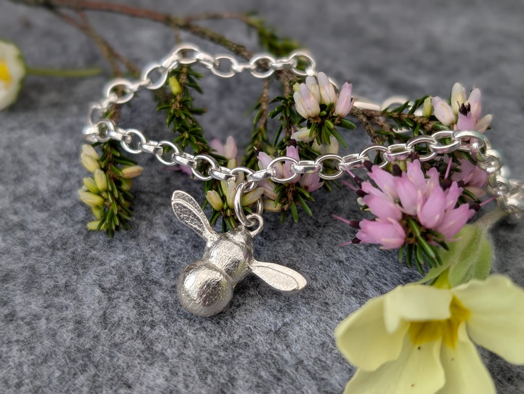 Little Bee Charm Bracelet - Handmade in Sterling Silver - Bee Lover Gift