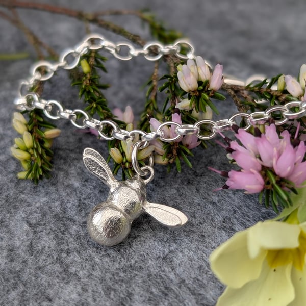 Little Bee Charm Bracelet - Handmade in Sterling Silver - Bee Lover Gift
