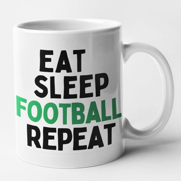 Eat Sleep Football Repeat Mug Football Fan Themed Novelty Gift Christmas 