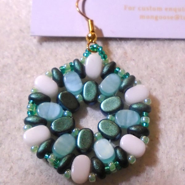 Hexagonal bead earrings (customisable)