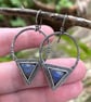 Oxidised silver and labradorite tribal triangle earrings - Image 9