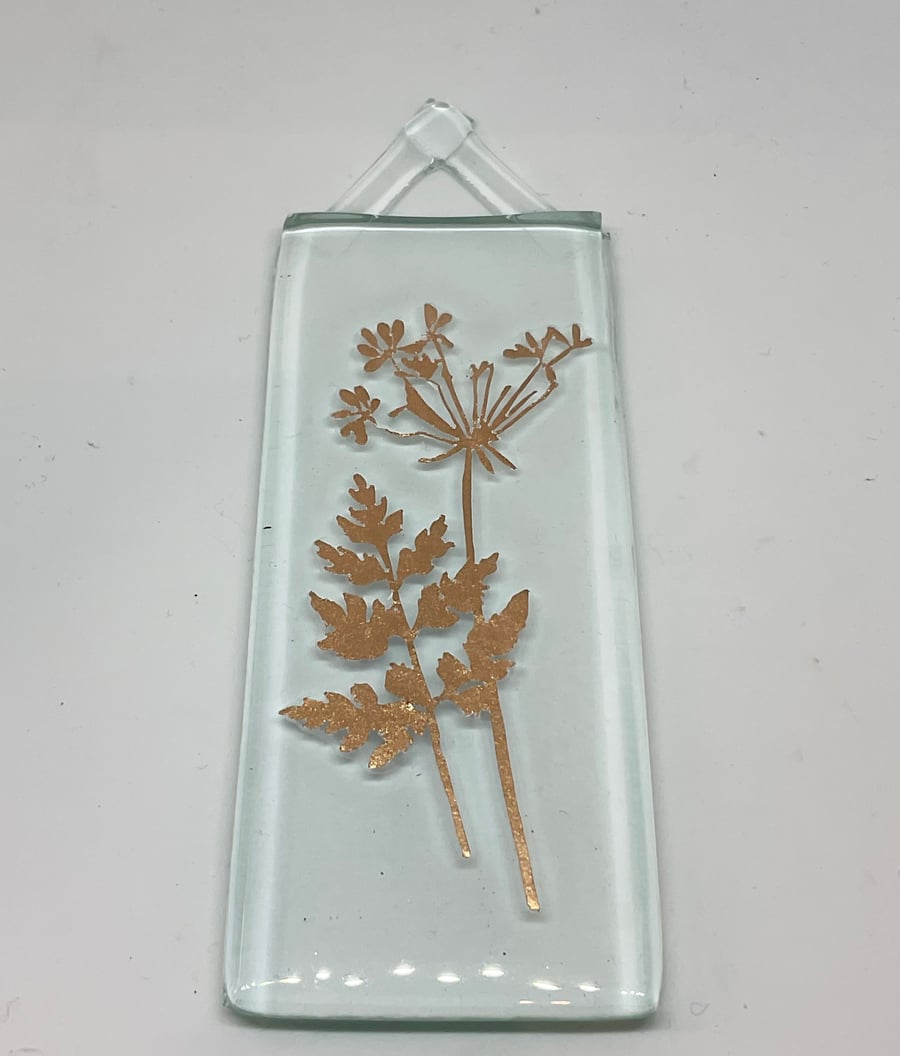 Fused glass handmade flower suncatcher hanging 