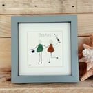 Friendship Gift for Her - Sea Glass Besties Art - Original Gift for Best Friends