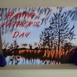 Fathers Day Blank Card Norfolk Broads 