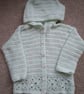 Crochet Hoody Age 6 month to 1 yesr, Supersoft baby acrylic, Green Handmade
