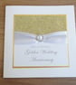 Handmade 50th golden wedding anniversary card, modern, designer - Image 5
