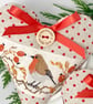 CHRISTMAS ROBIN HEART DECORATION - cream ribbon, dotty and mini-check - Image 2