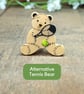 Tennis, Handmade Tennis Player Bear Pin, Personalised Tennis Champion Gift - Image 9