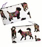 Colourful Dog Print Zipper Pouch - Multi Use Zipped Organiser
