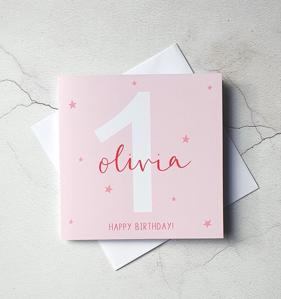 Personalised 1st Birthday Card, Kids Age Cards