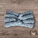 Hand Knitted Ribbed Dog Snood — Blue Country Tweed — Chunky Cosy Neck Warmer for