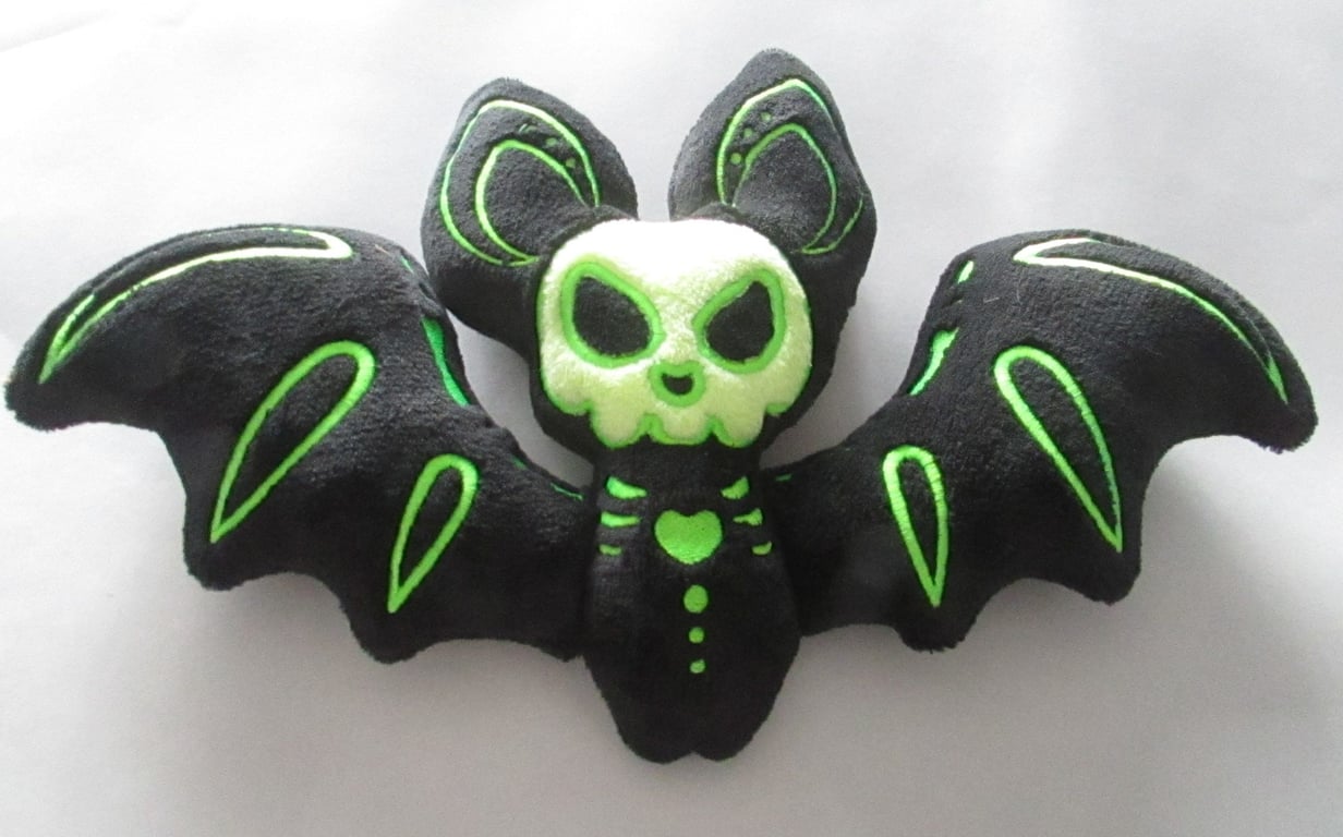 Handmade Bat Plush Toy made to order you choose fabric and thread colour