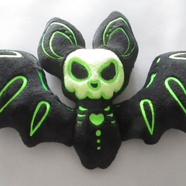 Handmade Bat Plush Toy made to order you choose fabric and thread colour