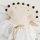 Primitive painted handmade cloth angel doll