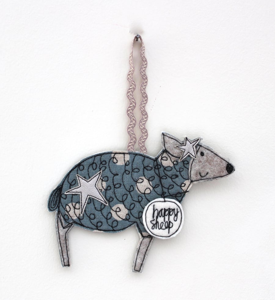 'Happy Sheep' - Hanging Decoration