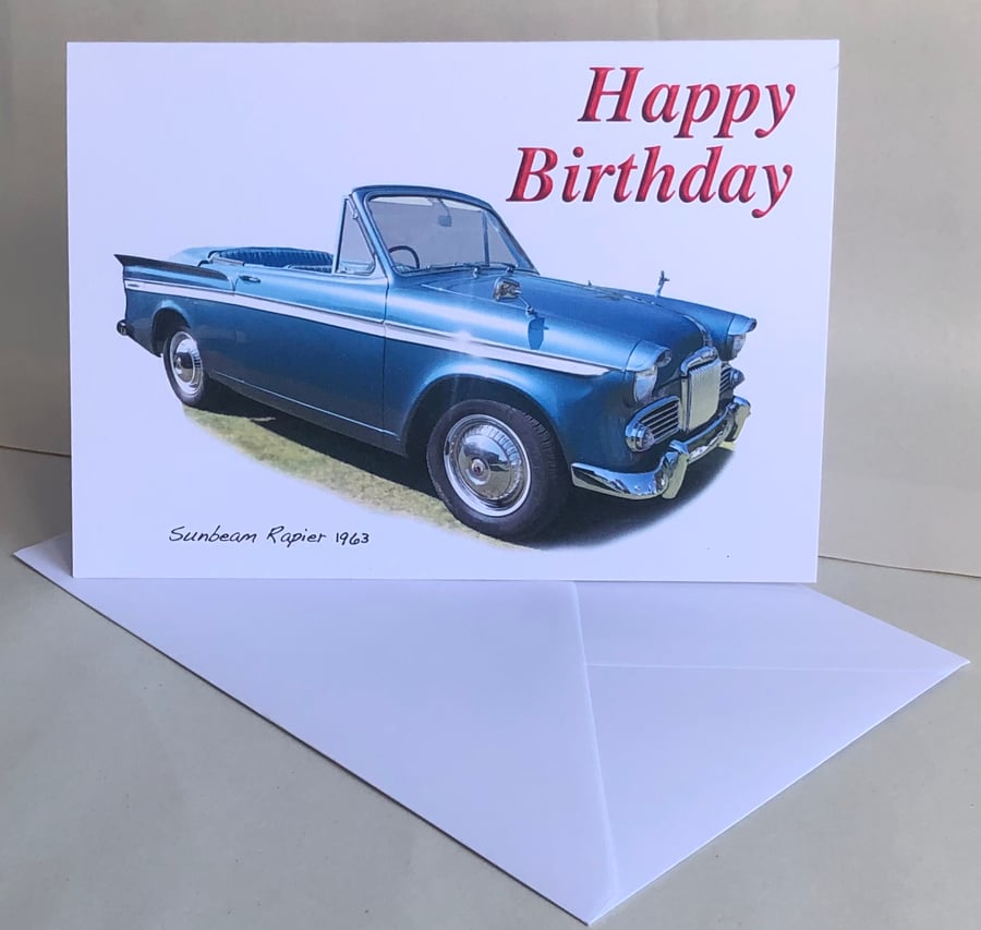 Sunbeam Rapier Convertible1968 - Birthday, Anniversary, Retirement or Plain card