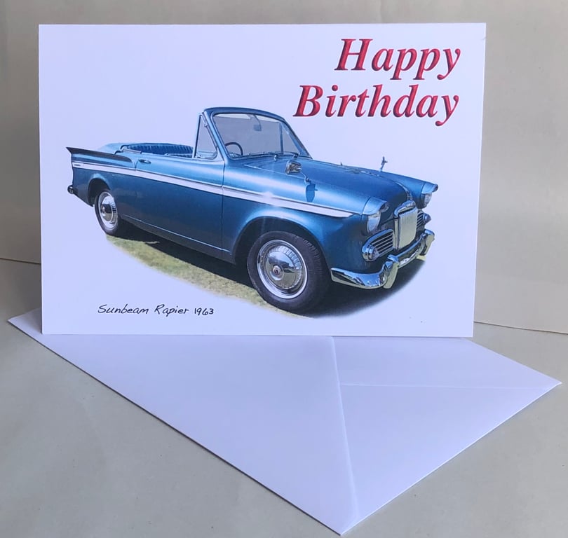 Sunbeam Rapier Convertible1968 - Birthday, Anniversary, Retirement or Plain card