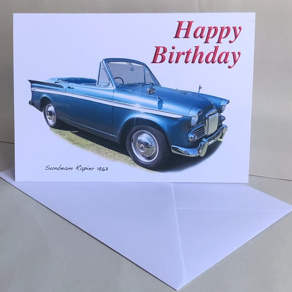 Sunbeam Rapier Convertible1968 - Birthday, Anniversary, Retirement or Plain card