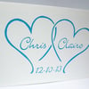 Personalised Wedding Card - Paper Cut Hearts with Bride and Grooms Names